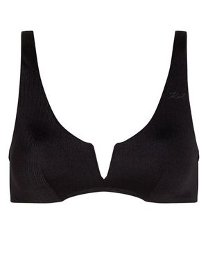 Karl Lagerfeld metallic bikini top - Black