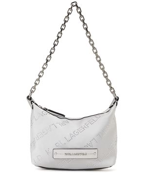 Karl Lagerfeld mini Essential crystal-embellished shoulder bag - Grey