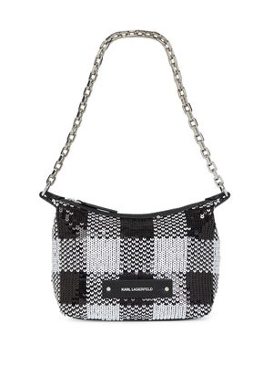 Karl Lagerfeld mini K/Evening checkered shoulder bag - Black