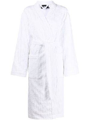 Karl Lagerfeld monogram embossed bath robe - White