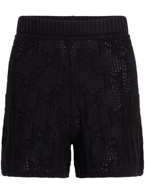 Karl Lagerfeld monogram-jacquard knitted shorts - Black