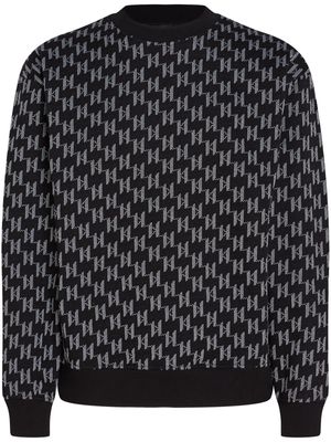 Karl Lagerfeld monogram-jacquard organic-cotton sweatshirt - Black