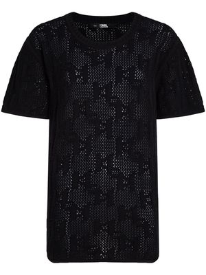 Karl Lagerfeld monogram-jacquard T-shirt - Black