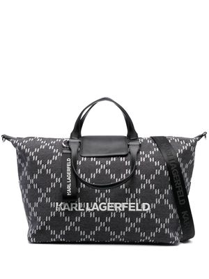 Karl Lagerfeld monogram-pattern 2.0 weekender bag - Grey