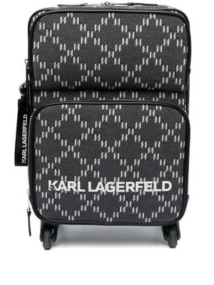 Karl Lagerfeld monogram-pattern rolling suitcase - Black