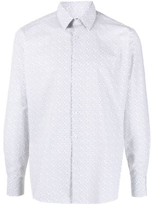 Karl Lagerfeld monogram-print long-sleeve shirt - White