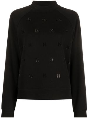 KARL LAGERFELD monogram rhinestone sweatshirt - Black