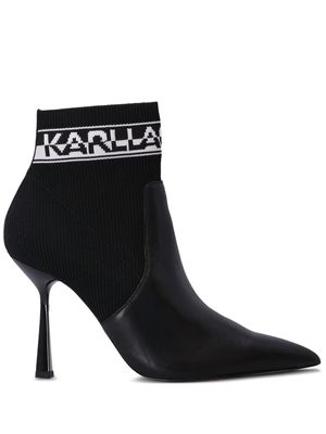 Karl Lagerfeld Pandara 95mm logo-intarsia boots - Black