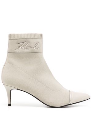 Karl Lagerfeld Pandara pointed-toe ankle boots - Neutrals
