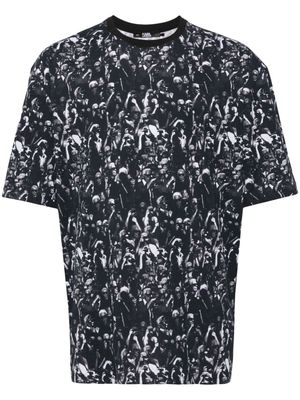 Karl Lagerfeld Paparazzi-print organic cotton T-shirt - Black