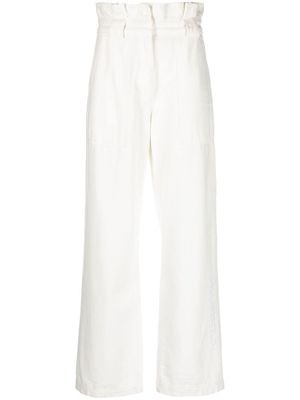 Karl Lagerfeld paperbag-waist wide-leg jeans - White