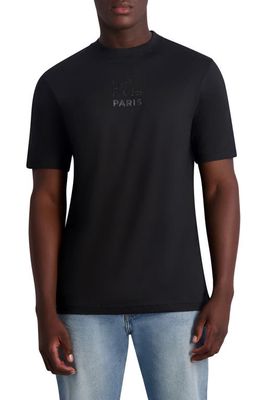 Karl Lagerfeld Paris Armor Karl Embellished Graphic T-Shirt in Black