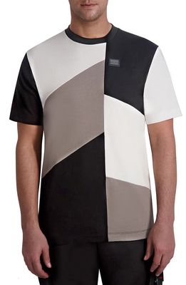Karl Lagerfeld Paris Asymmetric Colorblock T-Shirt in Black
