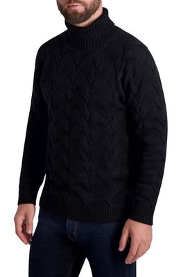 Karl Lagerfeld Paris Cable Turtleneck Sweater in Black