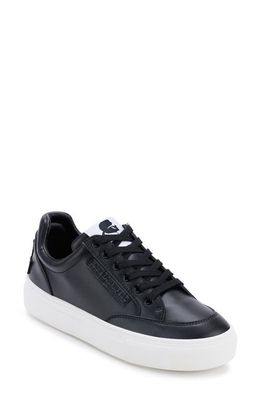 Karl Lagerfeld Paris Calico Patch Embroidered Mismatched Sneakers in Black