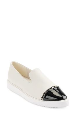Karl Lagerfeld Paris Caralee Cap Toe Slip-On Sneaker in Soft White/Black