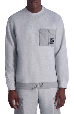 Karl Lagerfeld Paris Cargo Pocket Sweatshirt in Heather Grey 