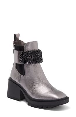 Karl Lagerfeld Paris Cavin Lug Sole Chelsea Boot in Silver/Black