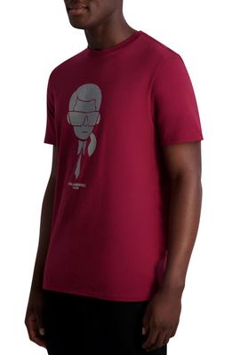 Karl Lagerfeld Paris Cotton Graphic T-Shirt in Wine