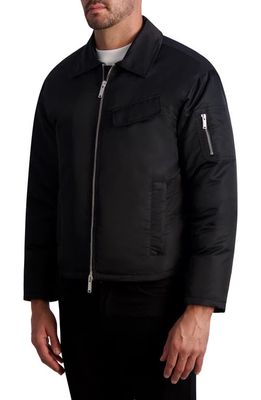 Karl Lagerfeld Paris Crop Down Shirt Jacket in Black