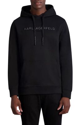 Karl Lagerfeld Paris Debosed Logo Hoodie in Black
