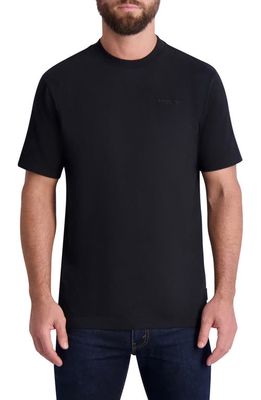 Karl Lagerfeld Paris Embroidered Organic Cotton T-Shirt in Black