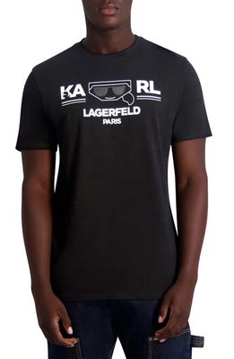 Karl Lagerfeld Paris Karl Tail Logo Cotton Graphic T-Shirt in Black