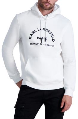 Karl Lagerfeld Paris Latitude/Longitude Hoodie in White