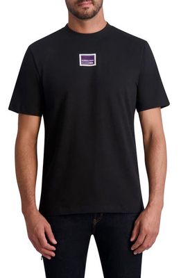 Karl Lagerfeld Paris Logo Patch Graphic T-Shirt in Black