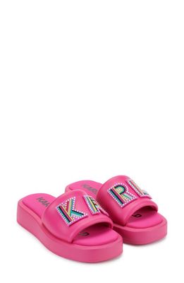 Karl Lagerfeld Paris Opal Platform Slide Sandal in Shocking Pink