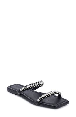 Karl Lagerfeld Paris Payzlee Rhinestone Slide Sandal in Black