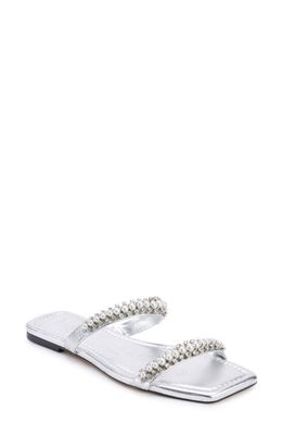 Karl Lagerfeld Paris Payzlee Rhinestone Slide Sandal in Silver