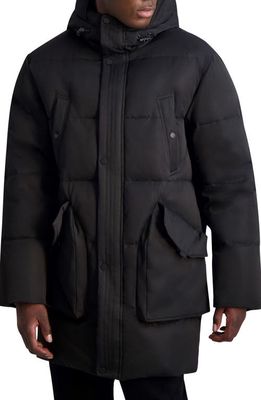 Karl Lagerfeld Paris Quilted Down & Feather Fill Parka in Black