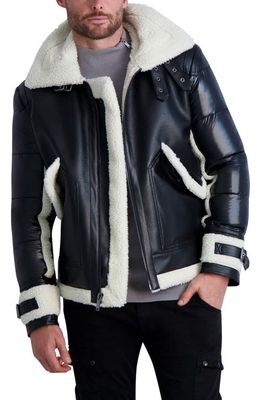 Karl Lagerfeld Paris Quilted Jacket in Black/White