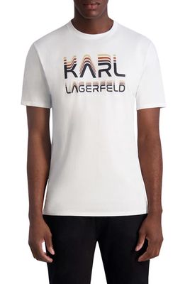 Karl Lagerfeld Paris Retro Karl Logo Cotton Graphic T-Shirt in White