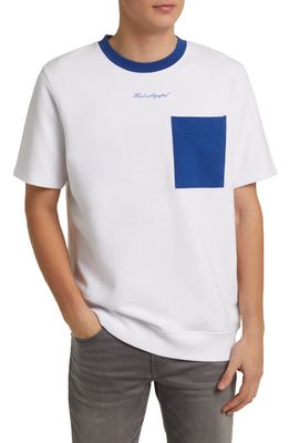 Karl Lagerfeld Paris Short Sleeve French Terry T-Shirt in White