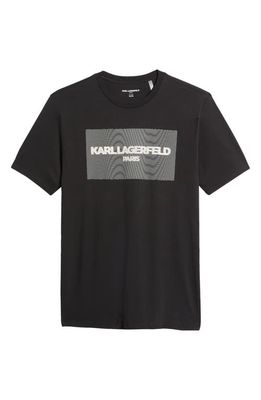 Karl Lagerfeld Paris Square Swirl Logo Graphic Tee in Black