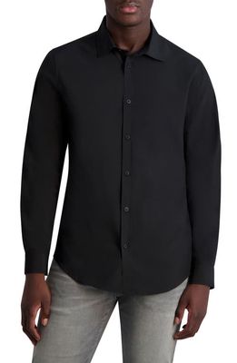 Karl Lagerfeld Paris Stretch Button-Up Shirt in Black