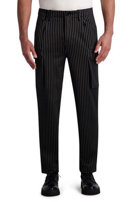Karl Lagerfeld Paris Stripe Cargo Pants in Black