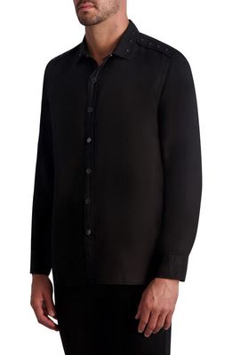 Karl Lagerfeld Paris Studded Snap-Up Shirt in Black