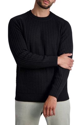 Karl Lagerfeld Paris Textured Crewneck Sweater in Black