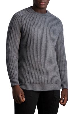 Karl Lagerfeld Paris Textured Crewneck Sweater in Charcoal