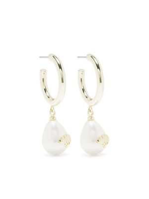 Karl Lagerfeld pearl-charm hoop earrings - Silver