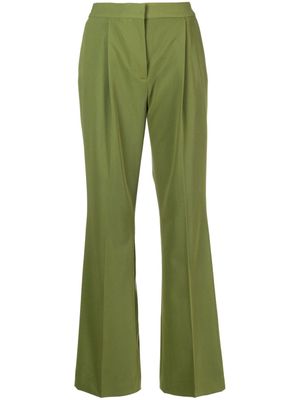 Karl Lagerfeld pleated-edge tailored trousers - Green