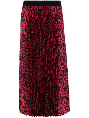 Karl Lagerfeld pleated midi skirt - Red