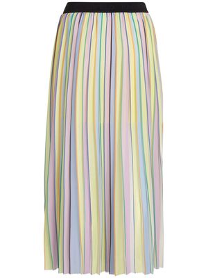 Karl Lagerfeld pleated striped maxi skirt - Yellow