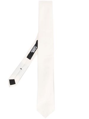 Karl Lagerfeld pointed tip silk tie - White