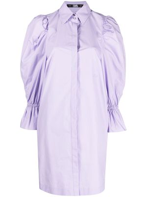 Karl Lagerfeld puff-sleeve organic-cotton shirt dress - 066