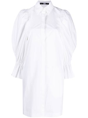 Karl Lagerfeld puff-sleeve organic-cotton shirt dress - White