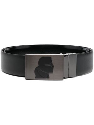 Karl Lagerfeld reversible logo-buckle belt - Black